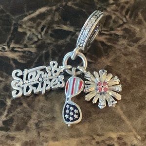 Authentic Pandora American Icons Dangle Charm S925 ALE Cubic Zirconia
